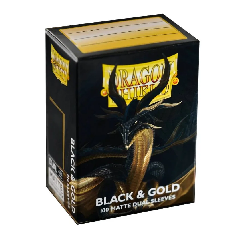 Dragon Shield - Black & Gold, Matte Dual Sleeves 100ks