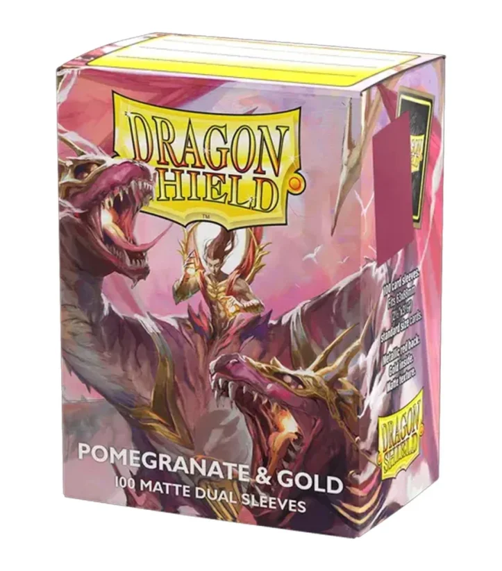 Obaly na karty Dragon Shield - Matte Dual Standard Size Pomegranate & Gold (100ks)