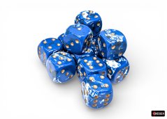 Brush Wavebreak/gold 16mm d6 Dice Block (12 dice)