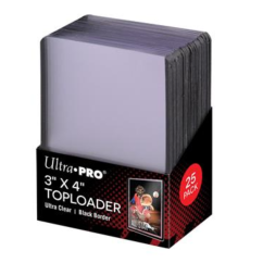 Pevné obaly na karty Ultra Pro - 3x4 Black Border Toploader (25ks)