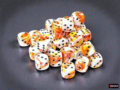 Brush Sunrise/black 12mm d6 Dice Block (36x)