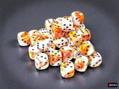 Brush Sunrise/black 12mm d6 Dice Block (36x)