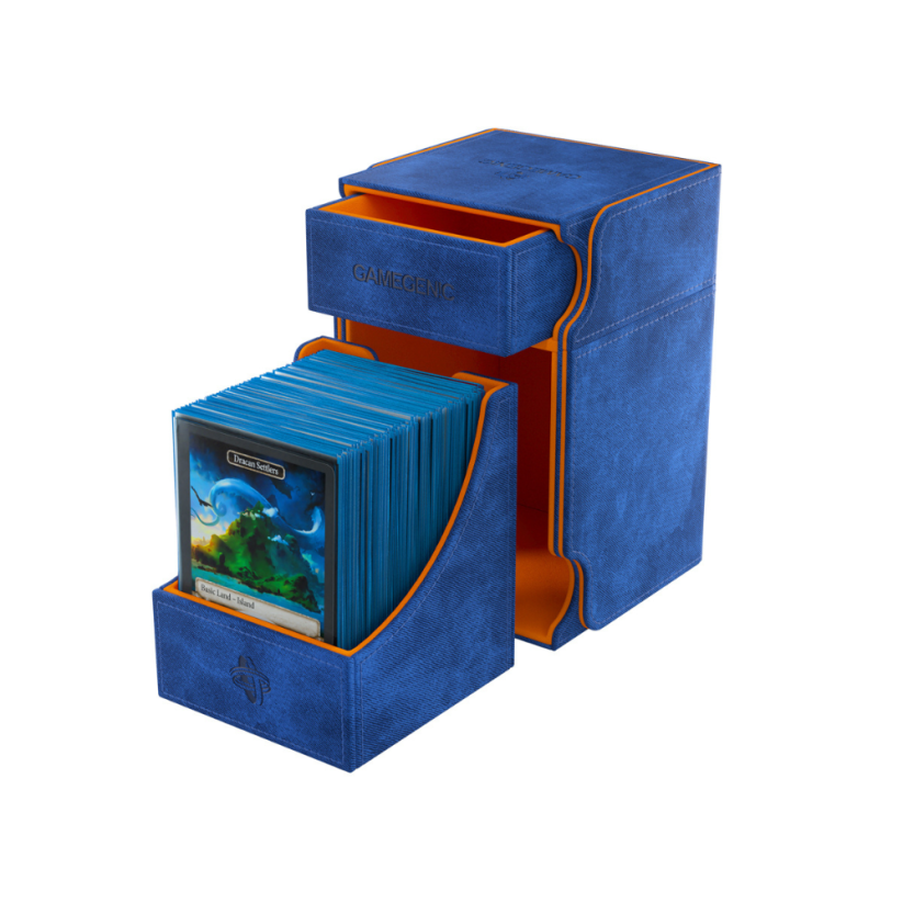 Krabička na karty Gamegenic - Watchtower 100+ XL Modrá/Oranžová