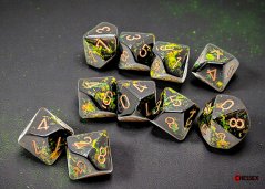 Brush Deep Forest/gold Set of Ten d10s